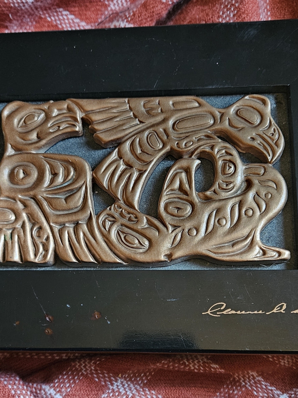 Clarence A. Wells Pacific Northwest Coast Indigenous Art Wood Box Wood Art Box
